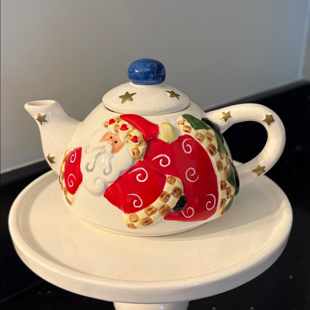 Sweet Teapot Tea for One Christmas Santa Reindeer Farmhouse Cottagecore - Picture 13 of 15